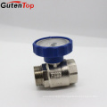 Gutentop 3/4 inch nickel plated BSP thread ends Brass Ball Valve With Thermometer